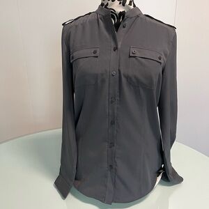 Armani Gray Button-Up Long Sleeve Shirt